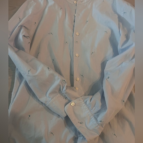 Ermenegildo Z Zegna Tennis Band All Over Print Collar Shirt Men Size M - Picture 3 of 7